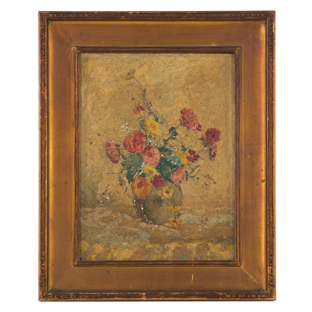 Appraisal: Howard Hildebrandt Floral Still Life oil Howard Logan Hildebrandt American