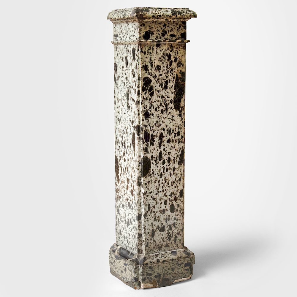 Appraisal: Continental Verde Antico Marble Pedestal Continental Verde Antico Marble Pedestal