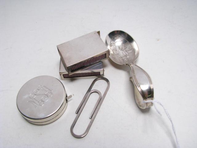 Appraisal: Group of Tiffany sterling silver accessories including retractable tape measure