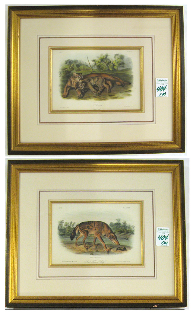 Appraisal: TWO HAND COLORED LITHOGRAPHS c after the original drawings by