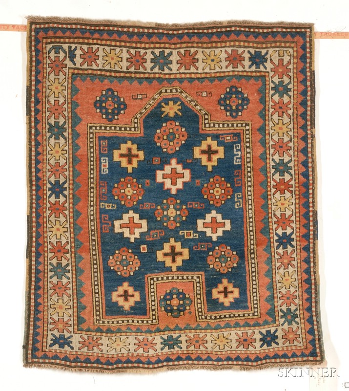 Appraisal: Kazak Prayer Rug Southwest Caucasus last quarter th century some