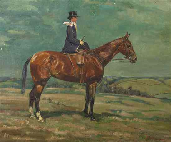 Appraisal: Arminell Morshead British - Rider on Horse oil on canvas