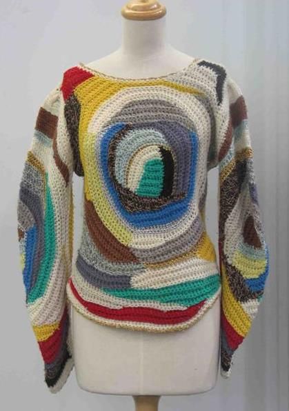 Appraisal: Knitted sweater in psychedelic palette circa Provenance Peter Marsden David