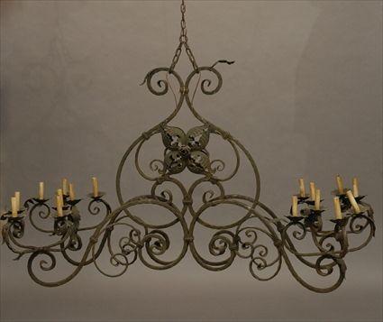 Appraisal: Wrought-Iron Sixteen-Light Chandelier