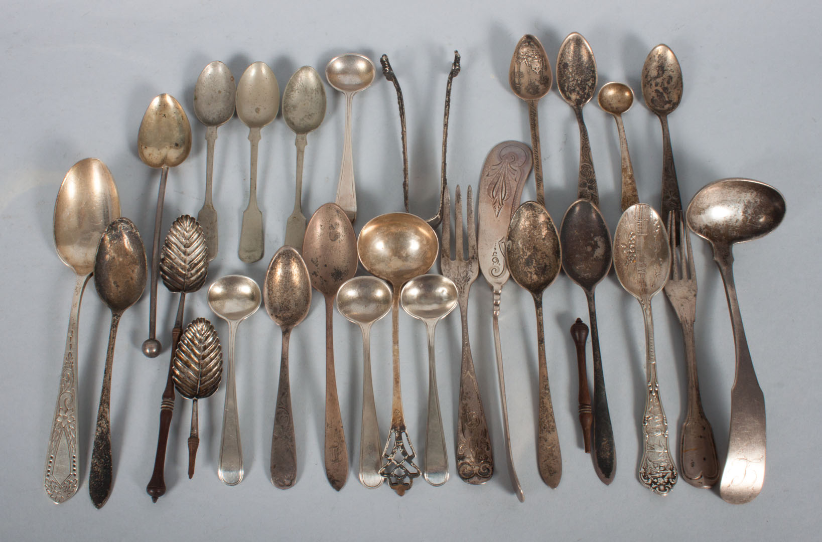 Appraisal: Group of American sterling coin silver flatware pieces including Kirk