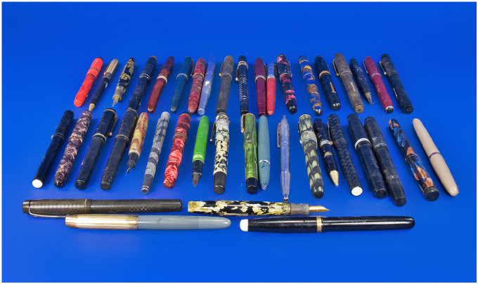 Appraisal: Collection Of Pens Comprising English And Foreign Parker Kingswood Mentmore