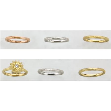 Appraisal: Seven Tricolor Gold Stacking Band Rings Estimate -