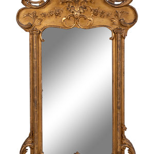 Appraisal: A Continental Giltwood Mirror th Century Height x width inches