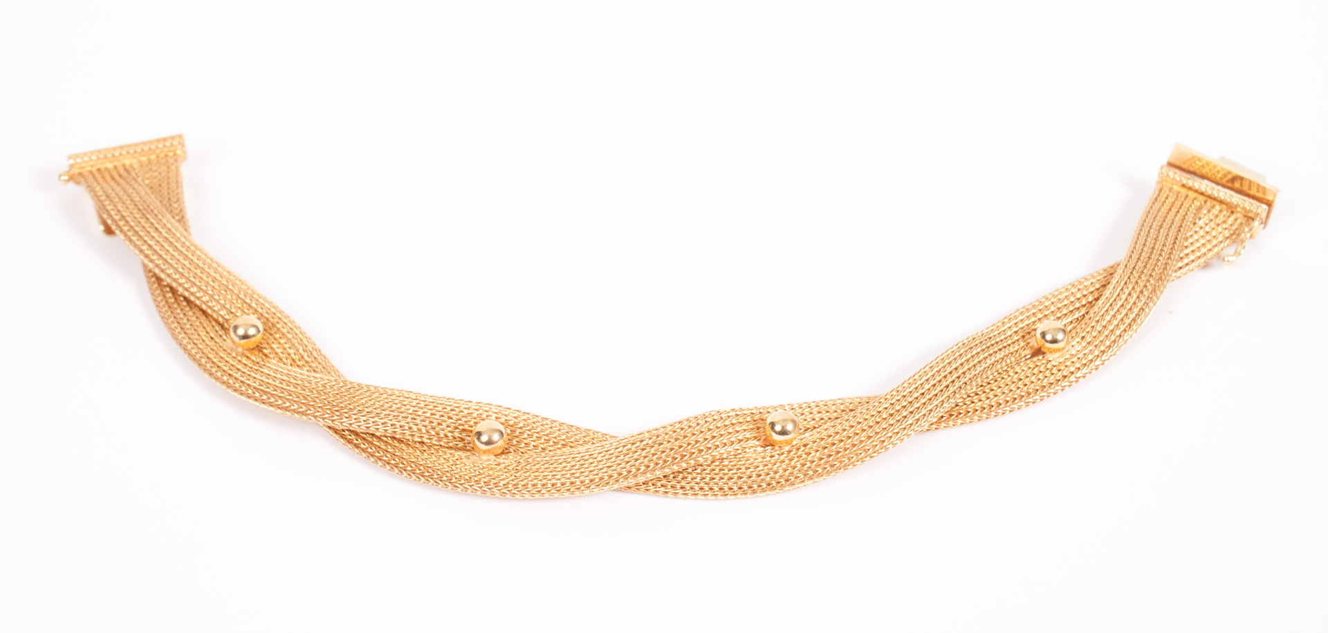 Appraisal: Lady's K gold braided mesh bracelet in L g