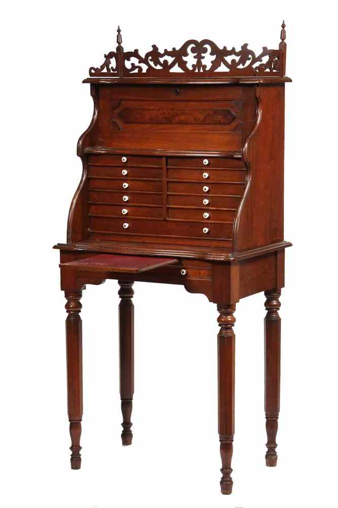 Appraisal: EARLY DENTAL CABINET - s American Red Walnut Two-Part Dental