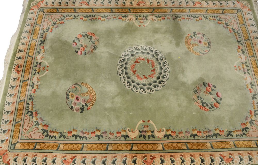 Appraisal: Chinese Oriental Carpet with geese animals and fruit ' x