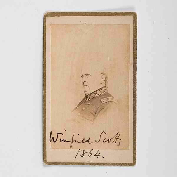 Appraisal: Civil War General Winfield Scott Autographed CDV Winfield Scott -