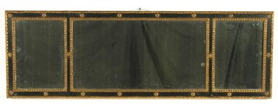 Appraisal: An ebonised and parcel gilt landscape overmantel mirror with triple