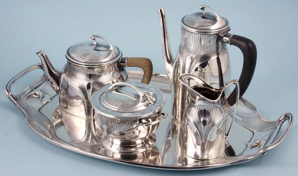 Appraisal: Art Nouveau Orivit - five piece sterling silver tea set