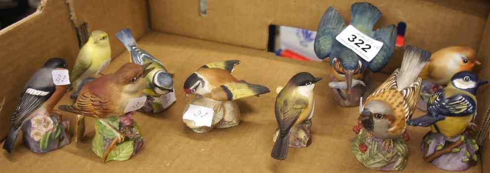 Appraisal: Royal Worcester Birds comprising Blue Tit Marsh Tit Great Tit