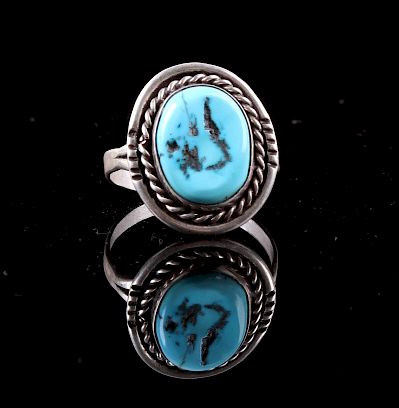 Appraisal: Navajo Sterling Silver and Turquoise Ring This is a Navajo