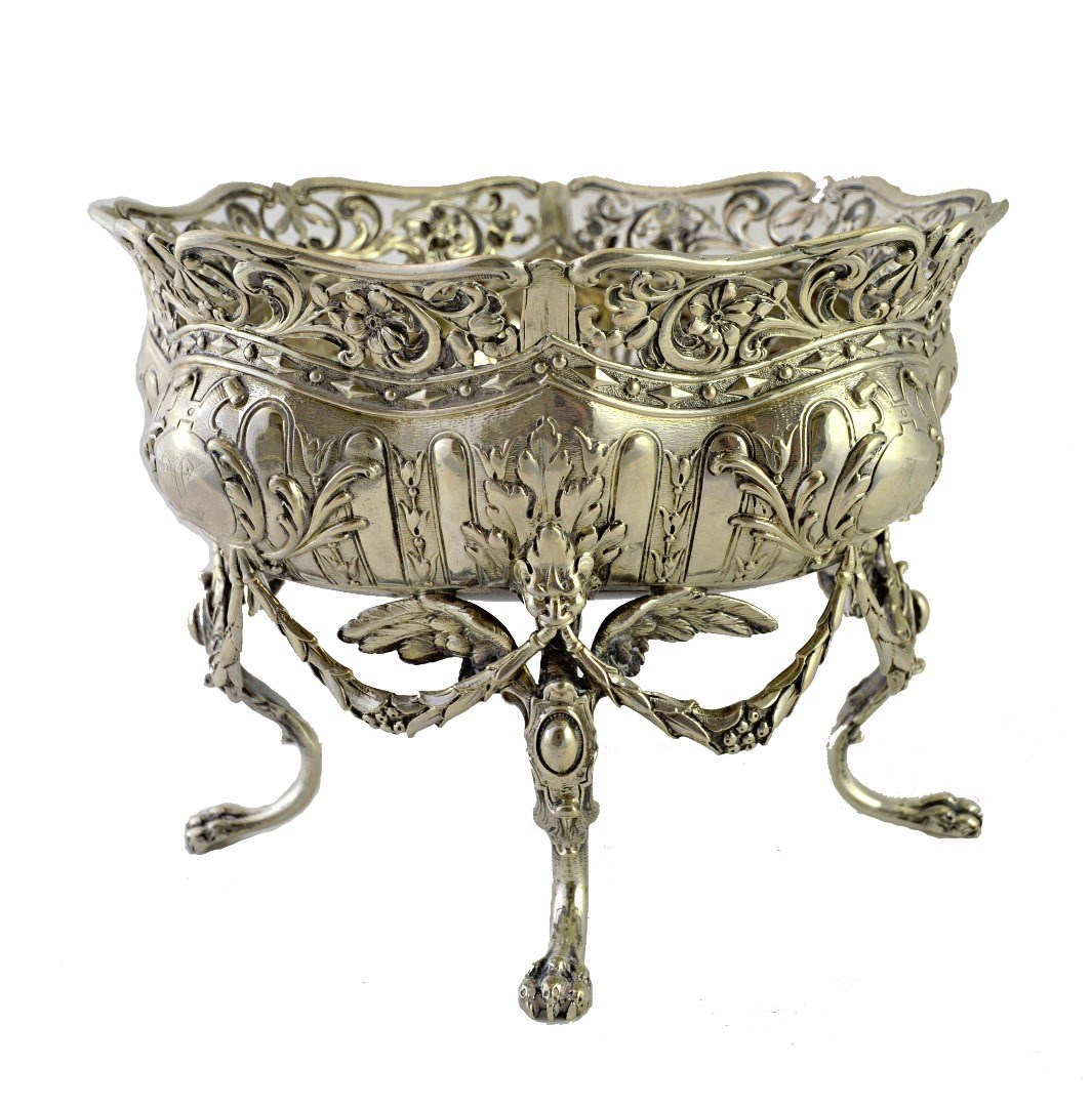 Appraisal: A German silver basket of shaped circular form with pierced