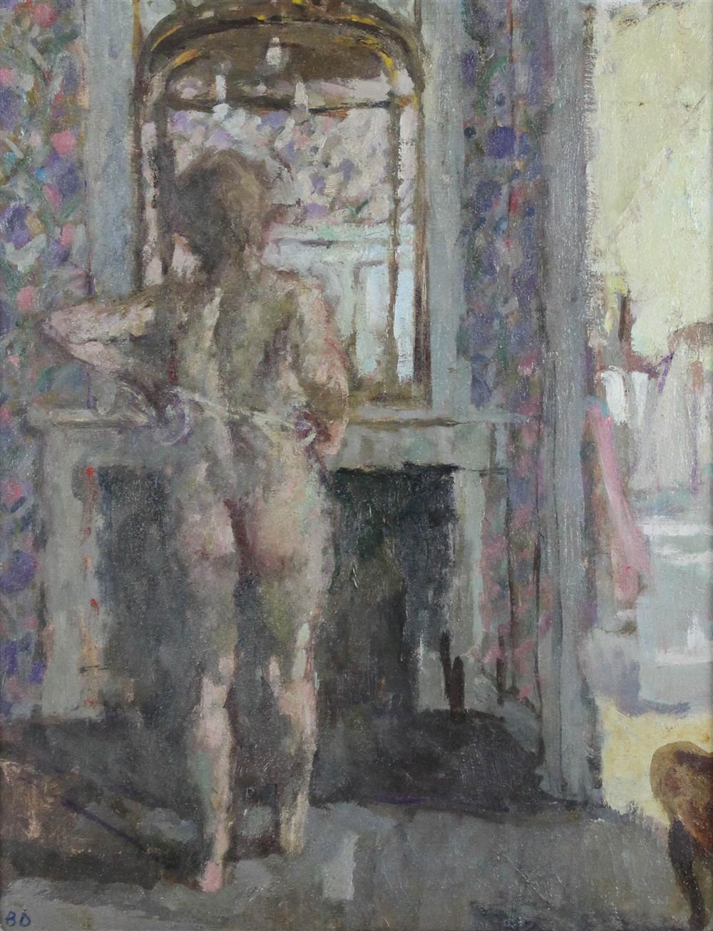 Appraisal: BERNARD DUNSTAN BRITISH - NUDE BY MIRROR CHATILLON Oil on