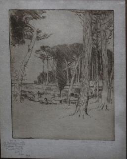 Appraisal: Charles Holroyd American - Borghese Pines engraving x pencil signed