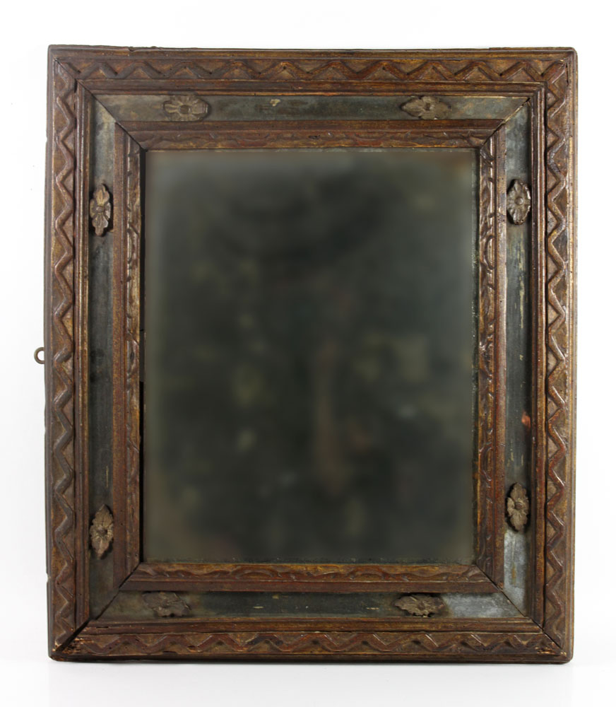 Appraisal: - Early Italian Carved Mirror Early Italian carved mirror with