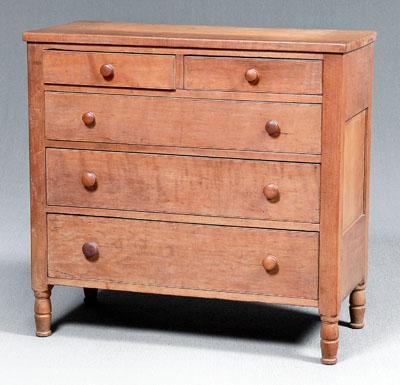 Appraisal: Federal cherry five-drawer chest dovetailed construction with poplar and walnut