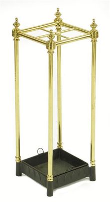 Appraisal: A brass and cast iron four division stick stand with