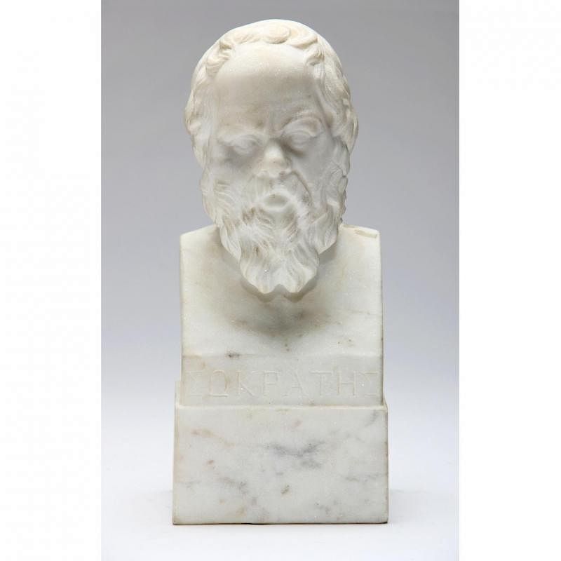 Appraisal: Marble Bust of Socrates th century titled to front of