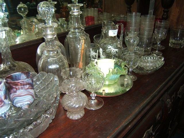 Appraisal: A quantity of glassware including a Mary Gregory style jug