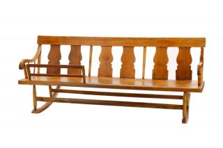 Appraisal: American Mammy Rocking Bench American late th century A carved