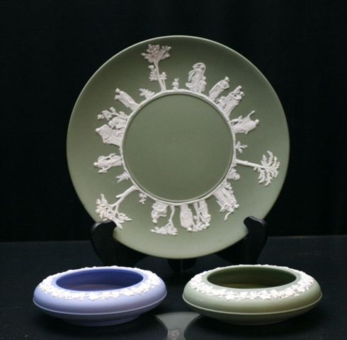 Appraisal: A Wedgwood Jasperware cabinet plate in teal and white together