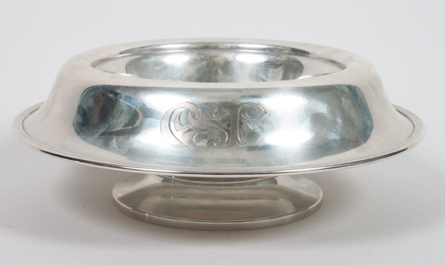 Appraisal: Stieff sterling silver pedestal bowl with canopy rim in H