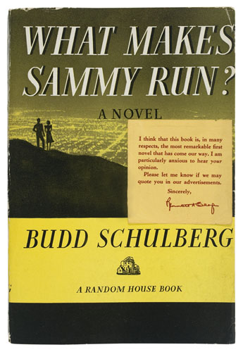 Appraisal: SCHULBERG BUDD What Makes Sammy Run Advance Review Copy vo