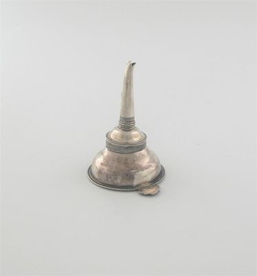 Appraisal: A George III wine funnel reeded borders shell tang initialled