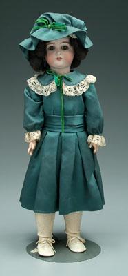 Appraisal: Bisque head doll jointed composition body marked BB II green