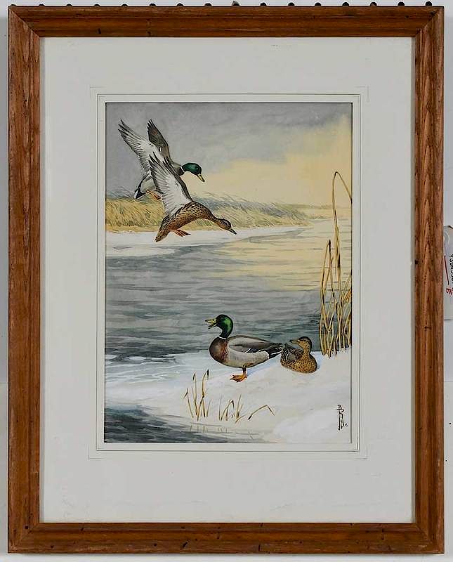 Appraisal: Boris Riab French Russian - Mallards Coming In signed vertically