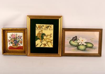 Appraisal: A Royal Worcester porcelain plaque of a moorhen chick on