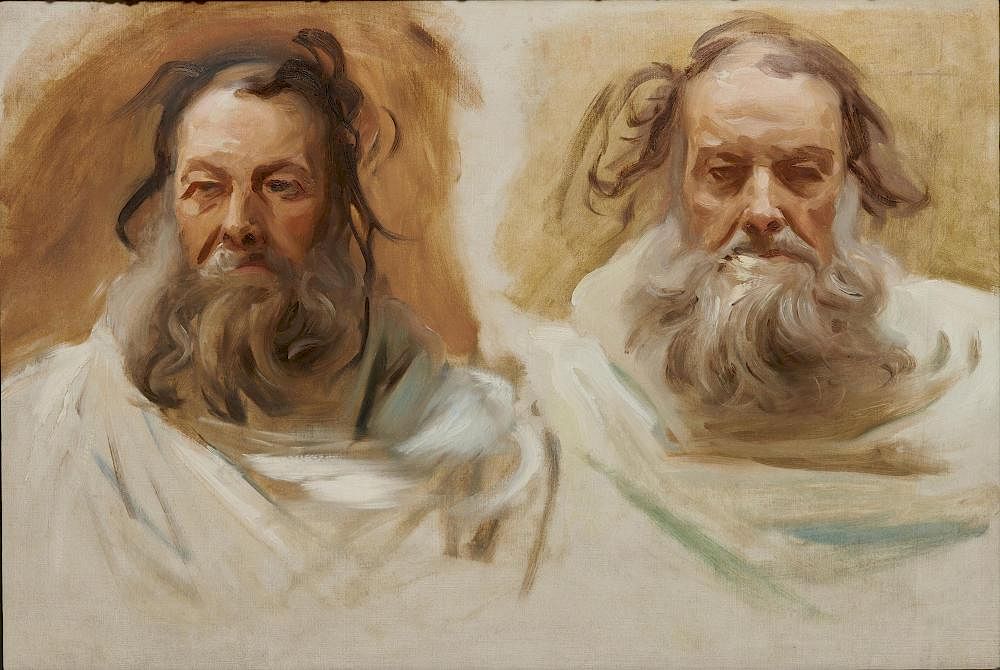 Appraisal: JOHN SINGER SARGENT American - Two Heads of a Bearded