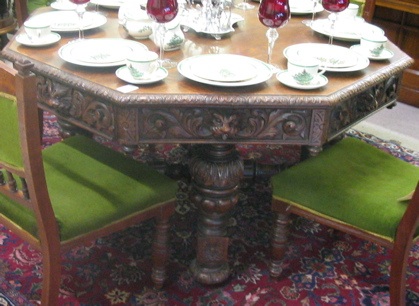 Appraisal: AN OCTAGONAL CARVED OAK DINING TABLE English th century The