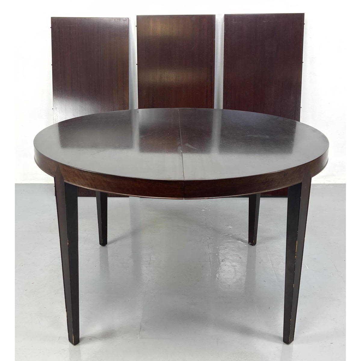 Appraisal: Angled Leg Base Dining Table with Leaves Includes - inch