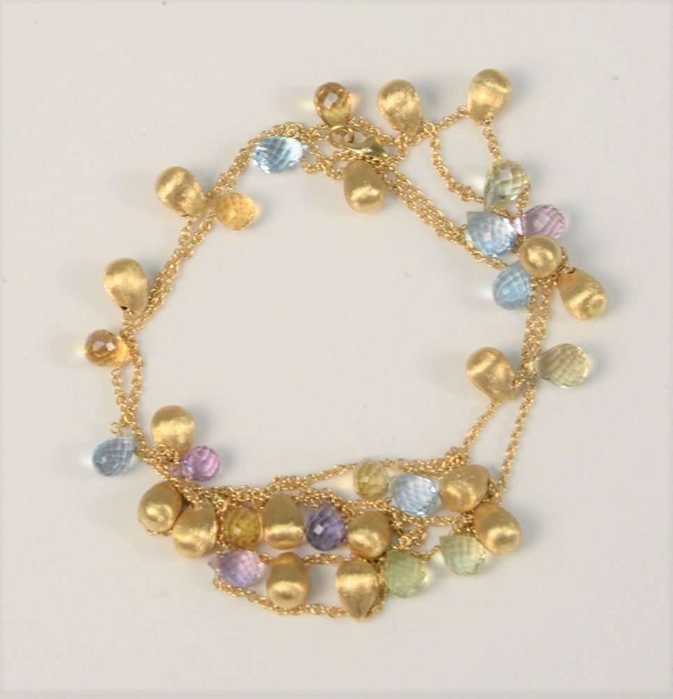 Appraisal: Marco Bicego Gold Necklace with various color stones inches grams