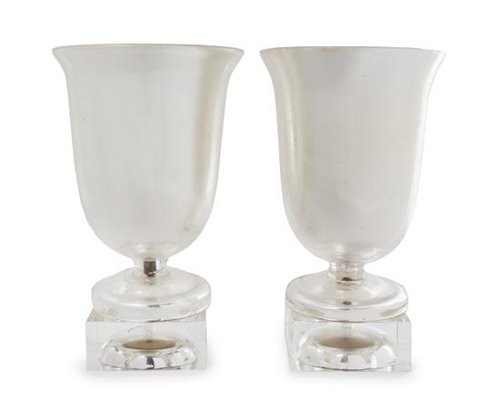 Appraisal: Sale Lot A Pair of Mercury Glass Urn Lamps th