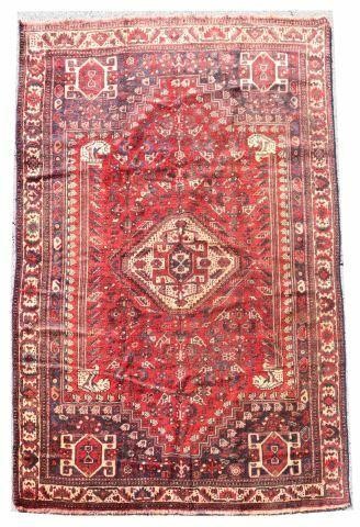 Appraisal: Hand-tied Persian Shiraz rug approx ' l ' w