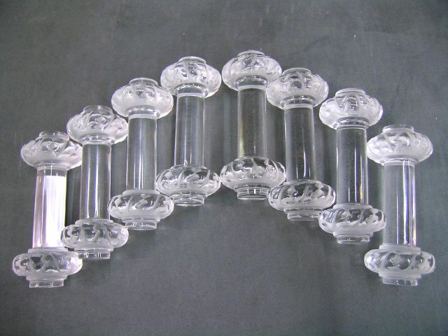 Appraisal: Set of eight Lalique Saint Hubert clear and frosted knife