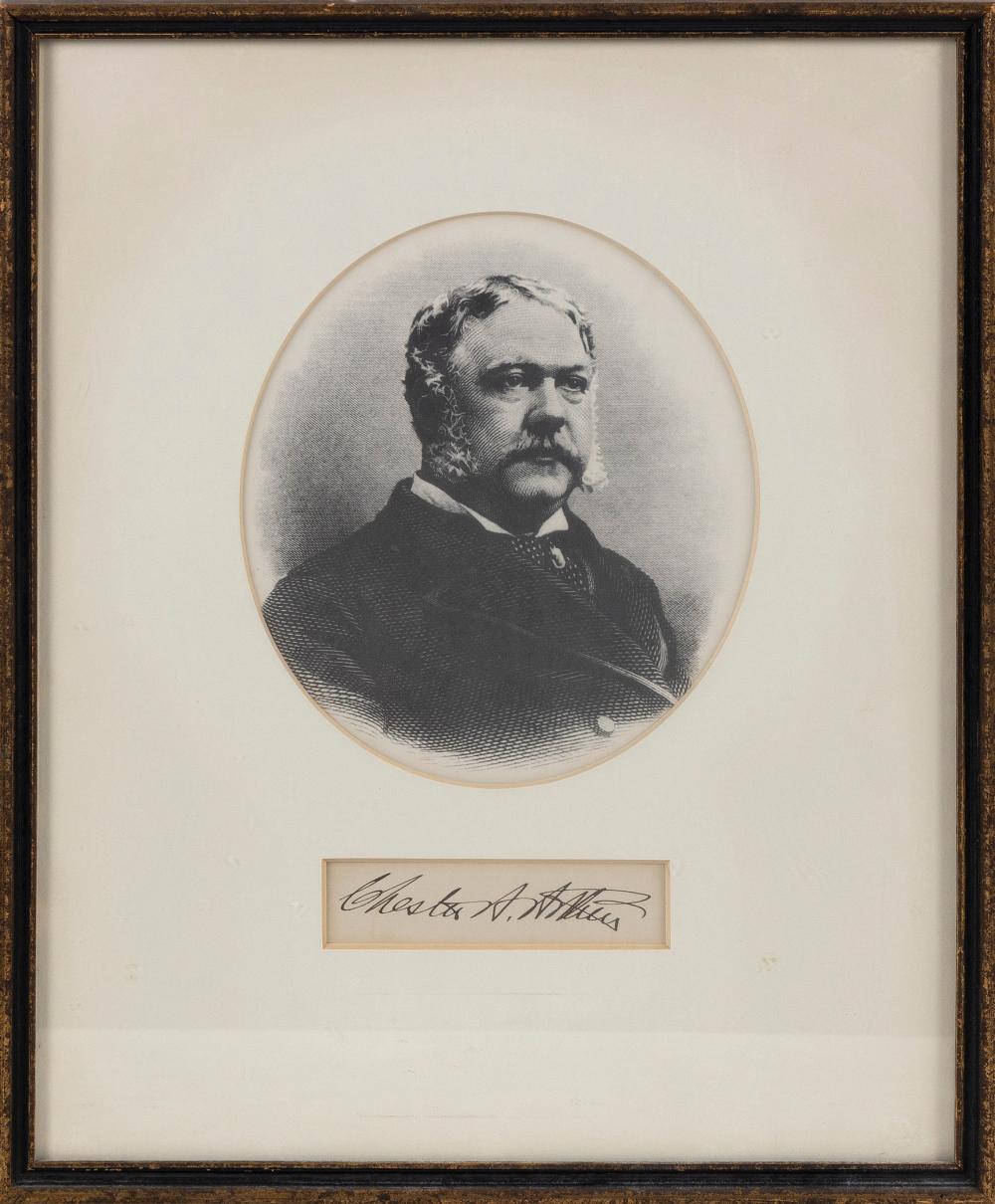 Appraisal: CHESTER A ARTHUR AUTOGRAPH TH CENTURY FRAMED X CHESTER A