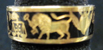 Appraisal: Yellow gold and enamel band ring th century