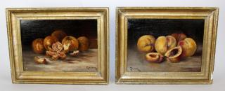 Appraisal: Companion pair oil on board still lifes Compainion pair of