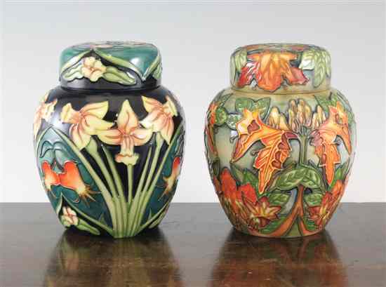 Appraisal: Two Moorcroft small ginger jars and covers c the first