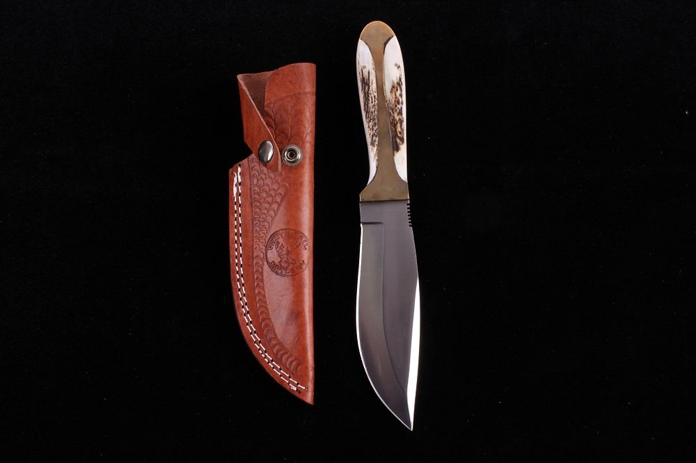 Appraisal: Whitetail Cutlery Antler Tine Clipped Bowie Knife Featured in this