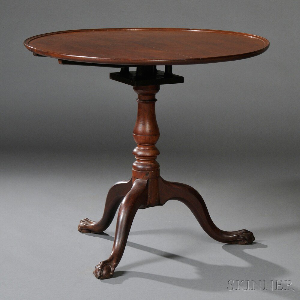 Appraisal: Queen Anne Mahogany Tilt-top Tea Table England or America c