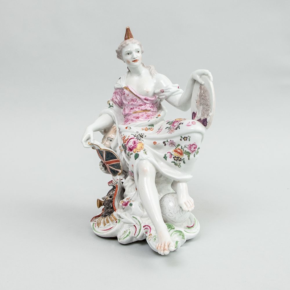 Appraisal: Chelsea Derby Porcelain Allegorical Group of Britannia Unmarked with three